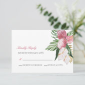 Gelieve te Antwoorden  Elegante Tropisch Paradijs  RSVP Kaartje (Staand voorkant)