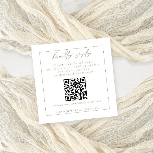 Gelieve te antwoorden QR Code Champagne Bruiloft R Informatiekaartje