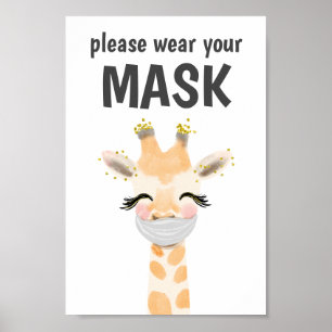 Gelieve te Draag een Maskerteken, Vereist Masker,  Poster