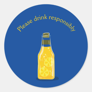 Gelieve te Drinken Verantwoord Open thuis Ronde Sticker