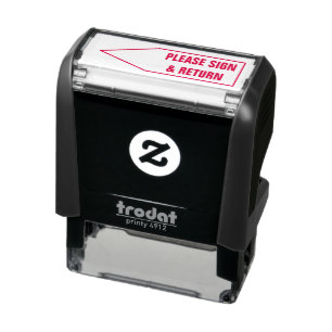 Gelieve te ondertekenen en Bedrijf terug te keren Zelfinktende Stempel