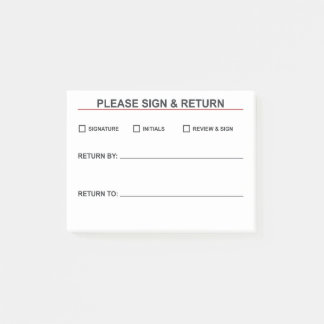 Gelieve te ondertekenen en terug te sturen post-it® notes