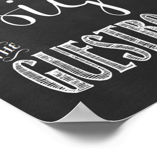 Gelieve te ondertekenen het Teken van het Chalkboa Poster (Hoek)