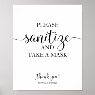 Gelieve Te Ontsmetten En Een Mondmasker Te Dragen Poster