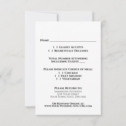 Gelieve te reageren Waterverf Lilas Boeket Bruilof RSVP Kaartje (Achterkant)