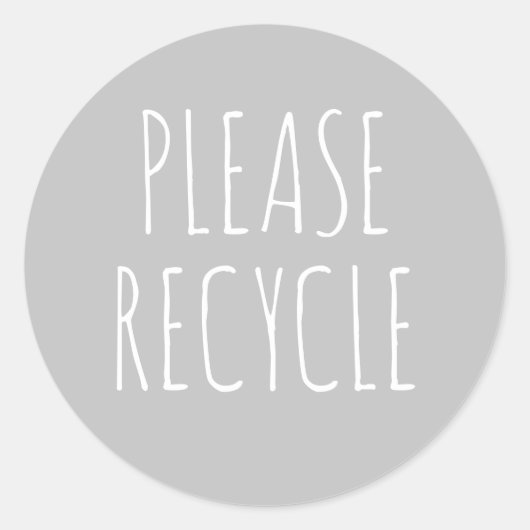 Gelieve te Recyclen hergebruik sparen de Groene Pl Ronde Sticker (Voorkant)
