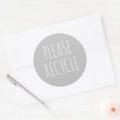 Gelieve te Recyclen hergebruik sparen de Groene Pl Ronde Sticker (Envelop)