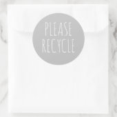 Gelieve te Recyclen hergebruik sparen de Groene Pl Ronde Sticker (Tas)