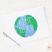Gelieve te Recyclen hergebruik sparen de Groene Pl Ronde Sticker (Envelop)