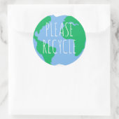 Gelieve te Recyclen hergebruik sparen de Groene Pl Ronde Sticker (Tas)