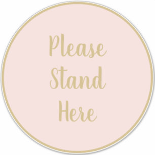 Gelieve te staan hier blush roze aangepaste script sticker
