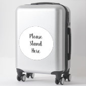Gelieve te staan hier douane script grote vloercir sticker (Koffer)