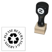 Gelieve terug te keren karton eistempel met recycl 	rubberstempel (Gestempeld)