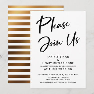 "Gelieve toe te treden tot ons" Moderne kalligrafi Kaart