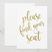 Gelieve Uw Plaats Te Vinden Gouden Glitter Betaalb Kaart (Voorkant / Achterkant)