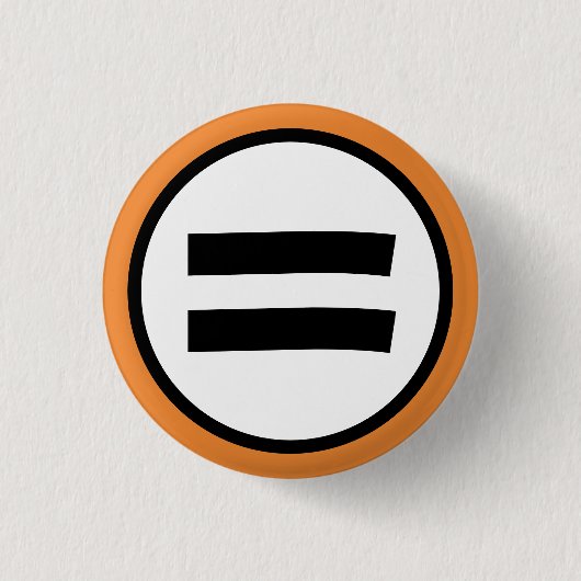 Gelijk teken ronde button 3,2 cm (Voorkant)