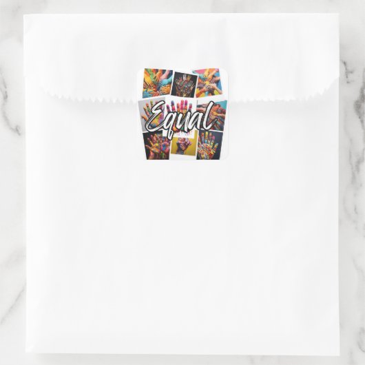 Gelijk Vierkante Sticker (Tas)