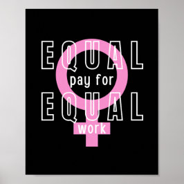 Gelijke beloning voor gelijk werk feminist poster