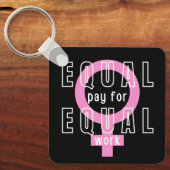 Gelijke beloning voor gelijk werk feminist sleutelhanger (Voorkant)