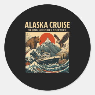Gelijke familie, vrienden en groep Alaska-cruise 2 Ronde Sticker