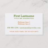 Gelijke rechten aangepaste visitekaartjes (Achterkant)