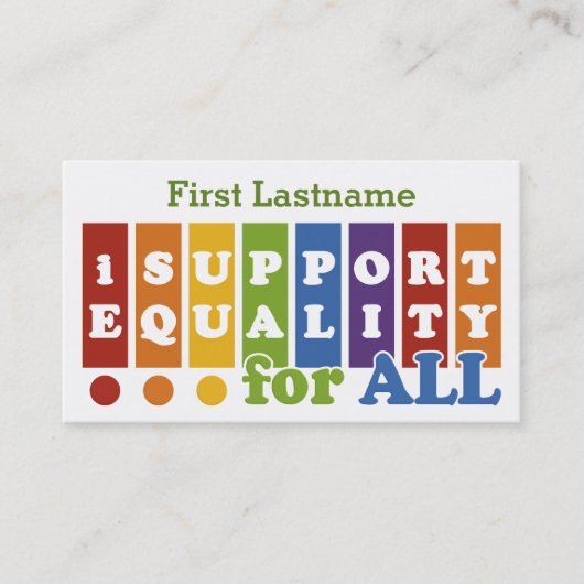 Gelijke rechten aangepaste visitekaartjes (Voorkant)