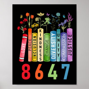 Gelijke rechten Boek Bloem Anti Trump Feministisch Poster