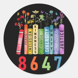 Gelijke rechten Boek Bloem Anti Trump Feministisch Ronde Sticker