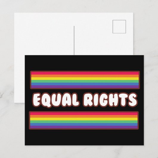 Gelijke rechten. LGBT+pride. Regenboogvlag Briefkaart (Voorkant / Achterkant)