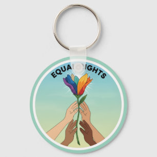 Gelijke Rechten Regenboem Bloem – Diversiteit en E Sleutelhanger