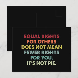 Gelijke rechten voor anderen betekenen niet minder briefkaart