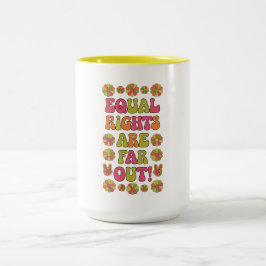 Gelijke rechten zijn ver weg tweekleurige koffiemok