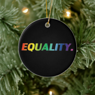 Gelijke regenboogkleuren homo-homopaar kerstmis keramisch ornament