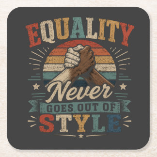 Gelijkheid gaat nooit uit de mode Vintage Pride Eq Vierkante Kartonnen Onderzetter