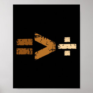 Gelijkheid Groter Dan Divisie Gelijke Rechten Wisk Poster