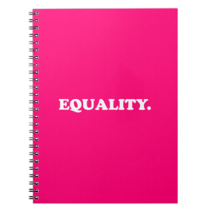 Gelijkheid heet roze moderne typografie minimalist notitieboek