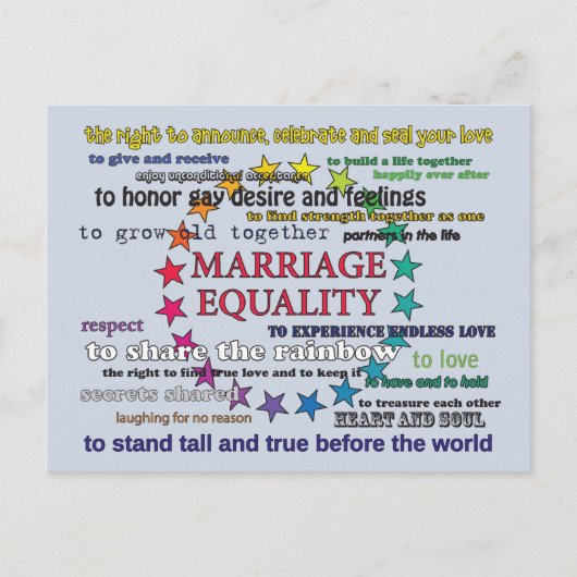 Gelijkheid huwelijk briefkaart (Voorkant)