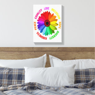 Gelijkheid Liefde Inclusie Hoop Diversiteit Vriend Canvas Afdruk
