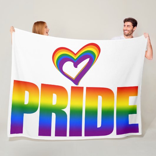 Gelijkheid Liefde LGBT Gay Pride Rainbow Text LGBT Fleece Deken (In situ)