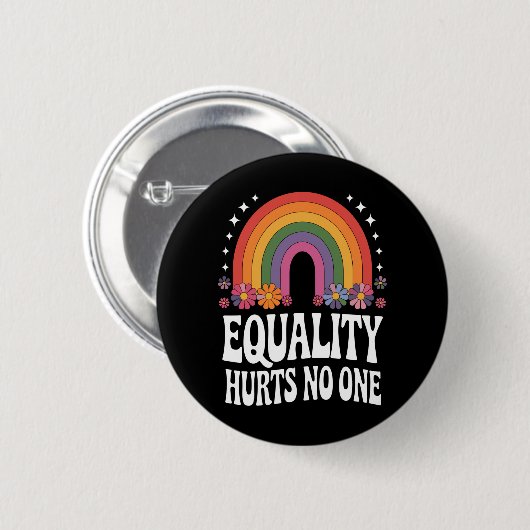 Gelijkheid schaadt niemand Rainbow Equal Rights Gr Ronde Button 5,7 Cm (Voorkant /achterkant)