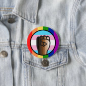 Gelijkheid van onrecht omhelzen ronde button 7,6 cm (In situ)