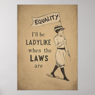 Gelijkheid Vintage Poster   Suffragette Feminisme