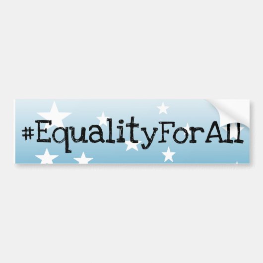 GELIJKHEID VOOR ALLE Blue White Stars Bumpersticke Bumpersticker (Voorkant)