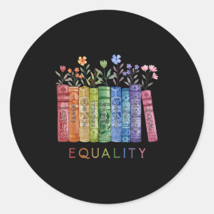 Gelijkheid Vrede Liefde Vriendelijkheid Lees Boek Ronde Sticker