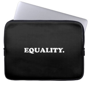Gelijkheid zwarte witte moderne typografie minimal laptop sleeve