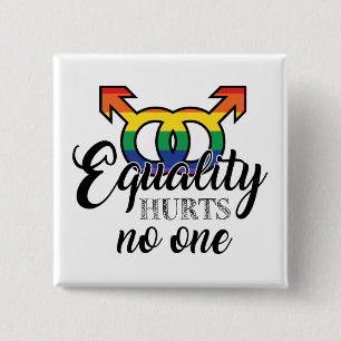 Gelijkheidingshurzen Niemand Vierkante Button 5,1 Cm