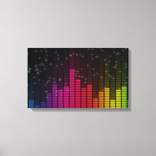 Gelijkmaaker Disco Lichtjes Muziek Volume Canvas Afdruk