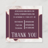 GelijkstroomWITTE ROOS EN OUDE MAUVE MONOGRAM Vierkante Visitekaartje