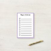 Gelijnd To Do-lijst Paarse Post-Its Post-it® Notes (Op bureau)