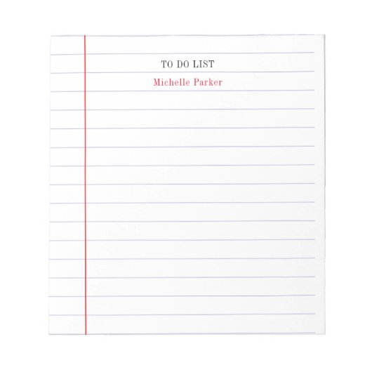 Gelijned papier TODO-LIJST Eenvoudig Minimalistisc Notitieblok (Voorkant)